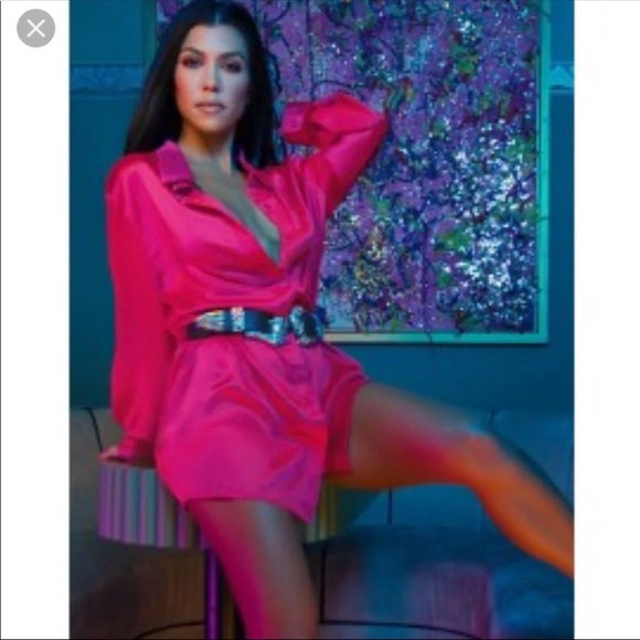 satin oversized shirt dress